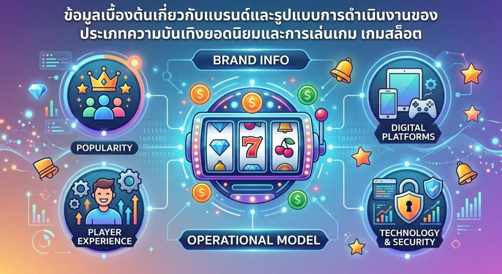 ประเภทความบันเทิงยอดนิยมและการ เล่น เกม เกม สล็อต